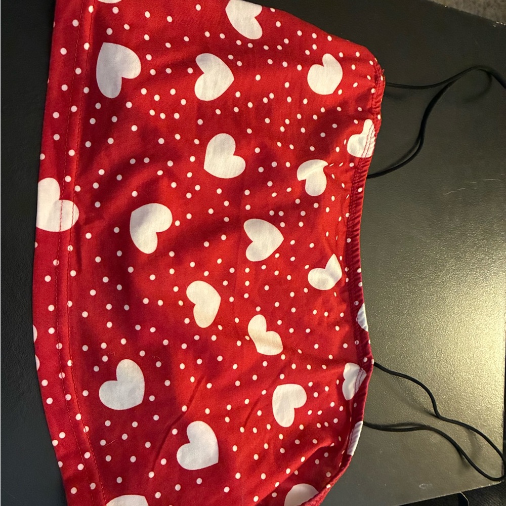 Red Heart Print Top